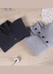 Boutique Grey Knit Casual Fall Sweater - bagstylebliss