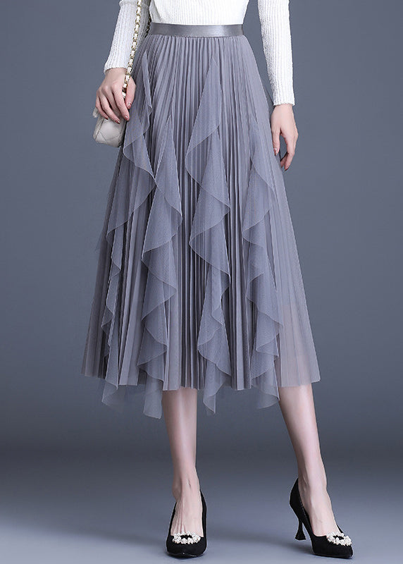 Boutique Grey Patchwork Design Asymmetrische Herbströcke