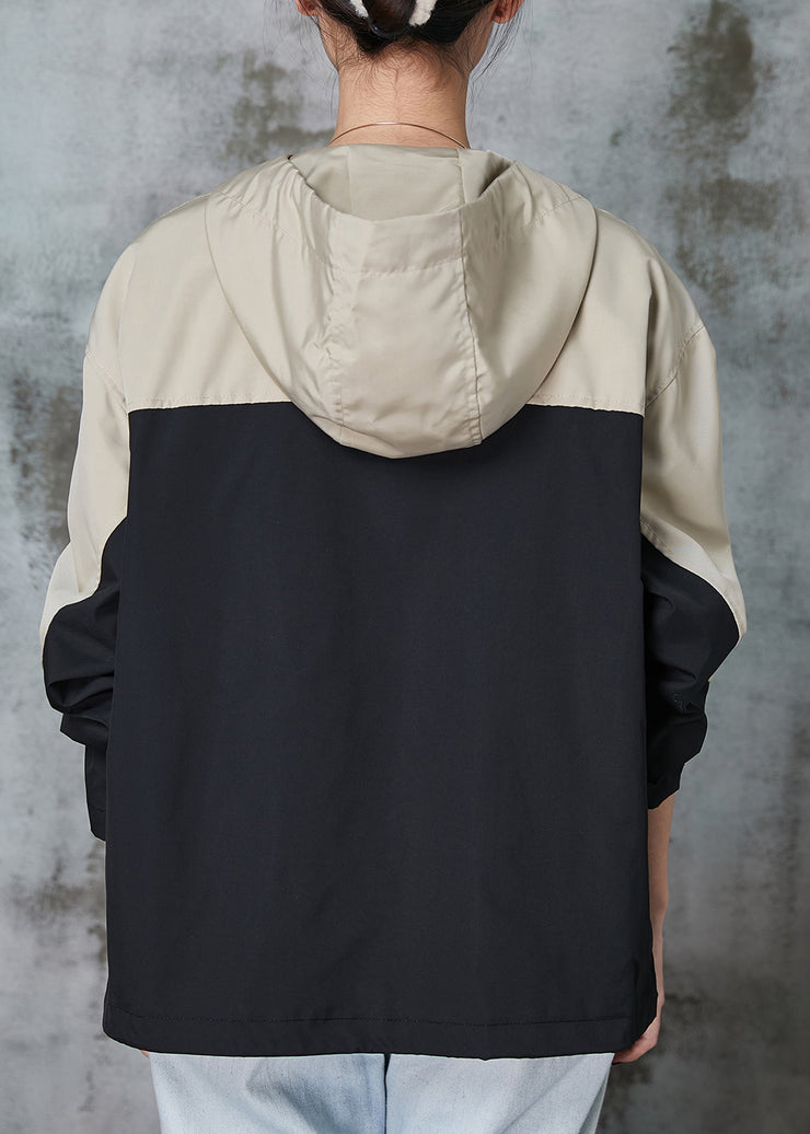 Boutique Khaki Asymmetrical Patchwork Spandex Coats Spring