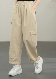 Boutique Khaki Button Harem Pants Summer - bagstylebliss