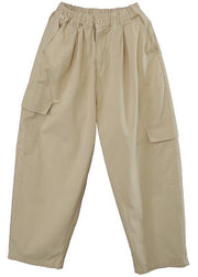 Boutique Khaki Button Harem Pants Summer - bagstylebliss