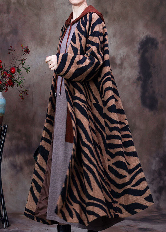 Boutique Leopard V Neck Bat wing Sleeve fashion Winter Woolen Coats