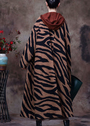 Boutique Leopard V Neck Bat wing Sleeve fashion Winter Woolen Coats