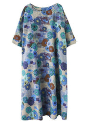 Boutique Print Batwing Sleeve Pocket Summer Cotton Dress - bagstylebliss