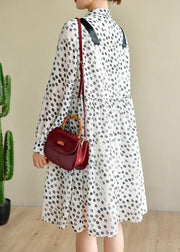 Boutique White Dot Chiffon Pockets Summer Dresses - bagstylebliss