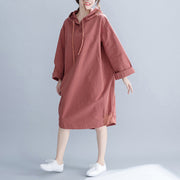 Brand Plus Size Women Lady Hooded Female Casual Loose Dress