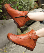 Chocolate Boots Cowhide Leather Ankle boots - bagstylebliss