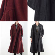 Burgund Wollmäntel 2021 Winter-Trenchcoats plus Größe Strickjacken