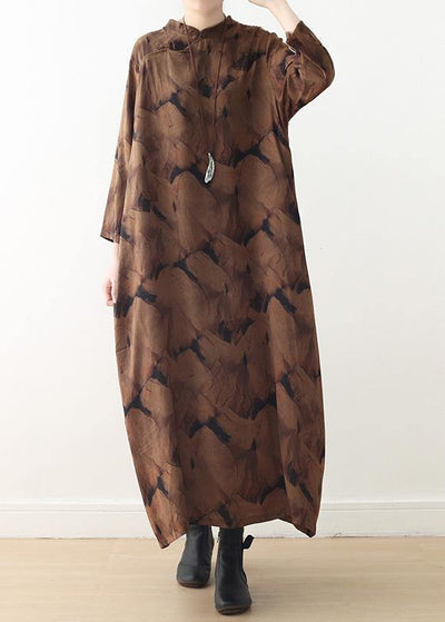 Buy o neck baggy spring kaftans Fitted Life chocolate print Dresses - bagstylebliss