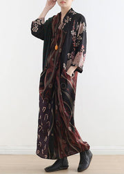 Buy red print chiffon Long Shirts Korea Life v neck patchwork spring Dresses - bagstylebliss