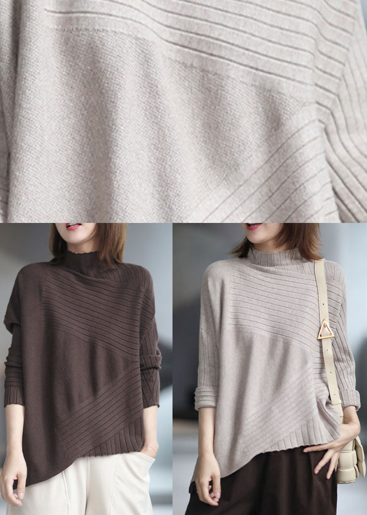 Casual Apricot elegant Turtleneck Casual Fall Sweater