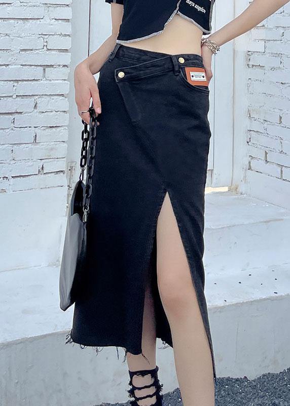 Casual Black Summer High Waist Denim Casual Skirts - bagstylebliss