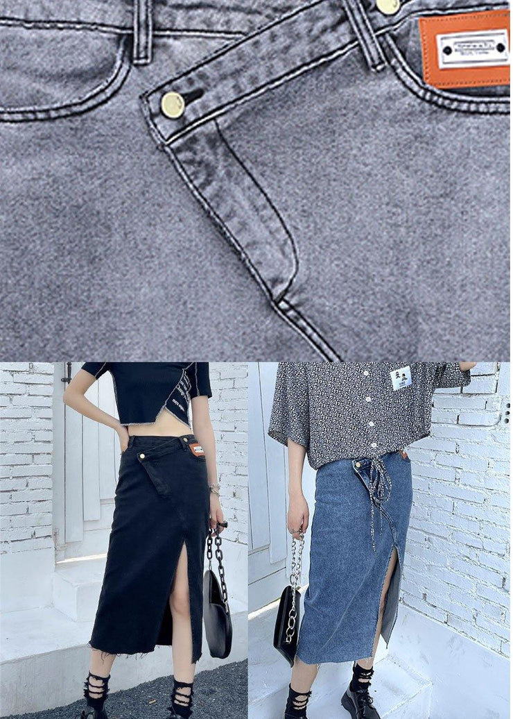 Casual Black Summer High Waist Denim Casual Skirts - bagstylebliss