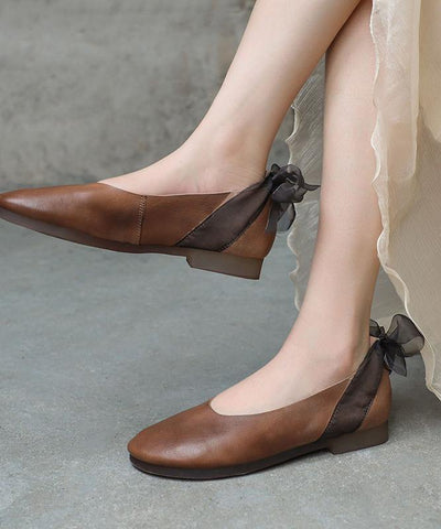 Casual Chocolate Gladiator Flat Shoes Genuine Leather - bagstylebliss