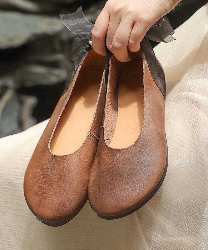 Casual Chocolate Gladiator Flat Shoes Genuine Leather - bagstylebliss