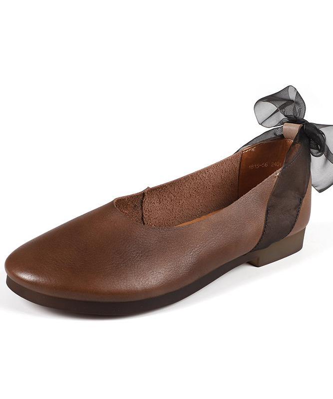 Casual Chocolate Gladiator Flat Shoes Genuine Leather - bagstylebliss