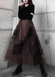 Casual Color block High Waist tulle Skirt Summer - bagstylebliss