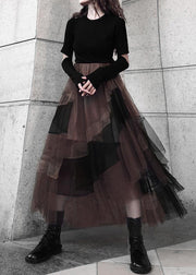 Casual Color block High Waist tulle Skirt Summer - bagstylebliss