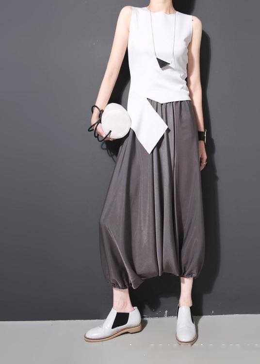 Casual Grey Chiffon lantern Pants Summer - bagstylebliss