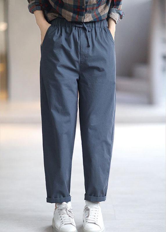 Casual Navy Casual Pockets Tie Waist Harem Fall Pants - bagstylebliss