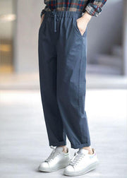 Casual Navy Casual Pockets Tie Waist Harem Fall Pants - bagstylebliss