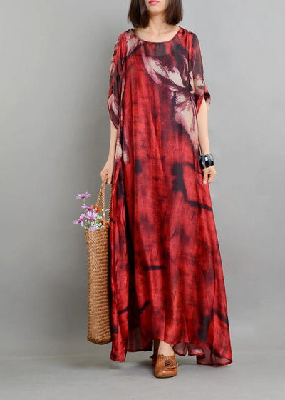 Casual Red Print asymmetrical design Two Pieces Set - bagstylebliss