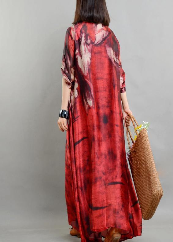 Casual Red Print asymmetrical design Two Pieces Set - bagstylebliss