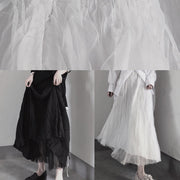 Casual White Pleated Double Layer Design Double Side Skirt - bagstylebliss