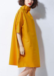 Casual Yellow Pockets Summer Half Sleeve Maxi Dresses - bagstylebliss