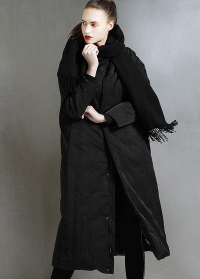 Casual black duck down coat plus size zippered womens parka wild women coats - bagstylebliss
