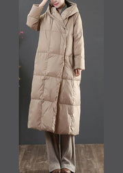 Casual gold down jacket woman oversize womens parka hooded pockets winter outwear - bagstylebliss