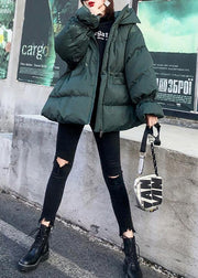 Casual green Parkas for women oversize down jacket winter hooded winter coats - bagstylebliss