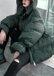 Casual green Parkas for women oversize down jacket winter hooded winter coats - bagstylebliss