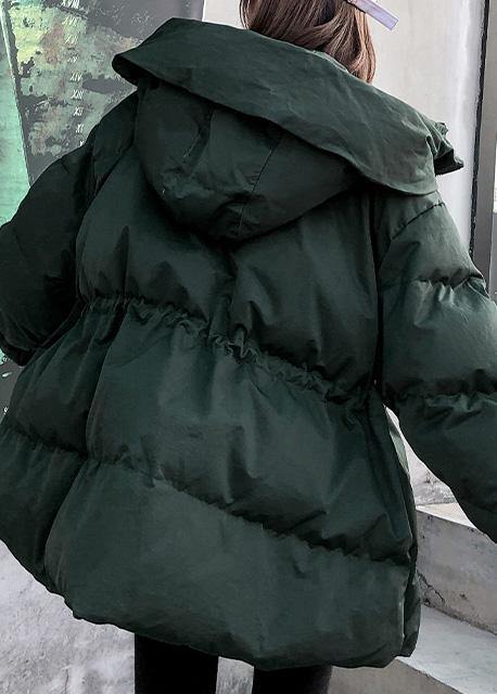 Casual green Parkas for women oversize down jacket winter hooded winter coats - bagstylebliss