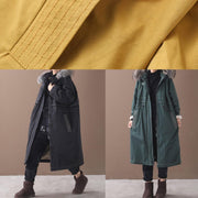 Casual plus size Jackets & Coats hooded outwear army green drawstring coat - bagstylebliss