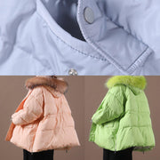 Casual plus size snow jackets winter outwear white hooded fur collar goose Down coat - bagstylebliss
