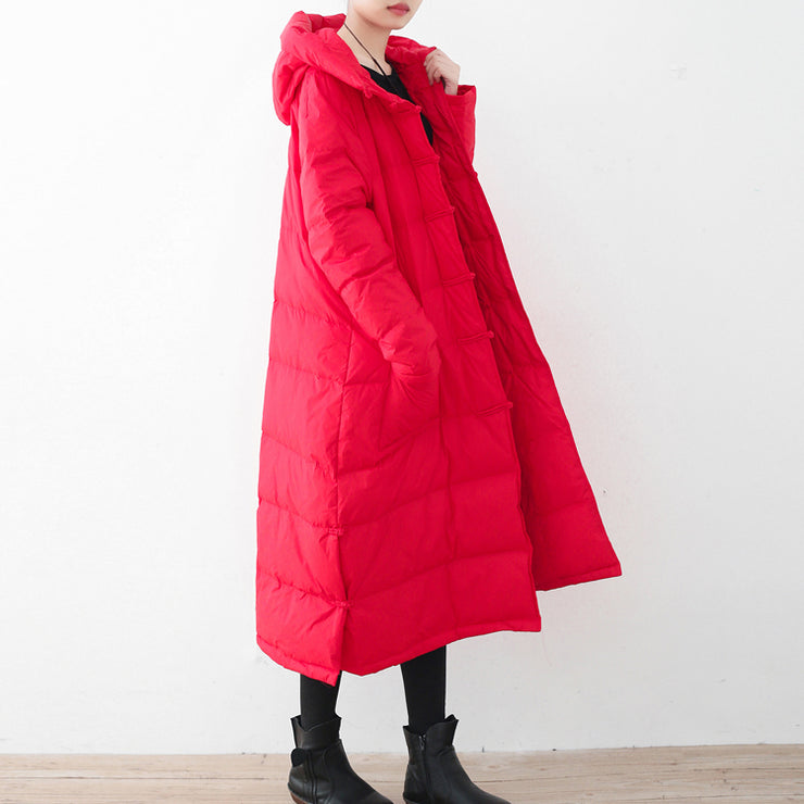 Casual red quilted coat casual quilted coat thick hooded coats Chinese Button