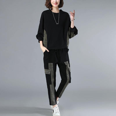 Casual Fashion Suit Women's New Loose Size Women's Black Suit - bagstylebliss