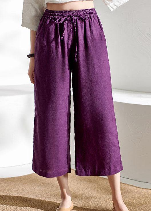 Chic Beige Pockets Casual Wide Leg Summer Pants Linen - bagstylebliss