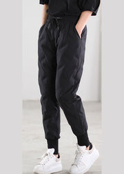 Schicke schwarze Taschen Entendaunenhose Winterhose