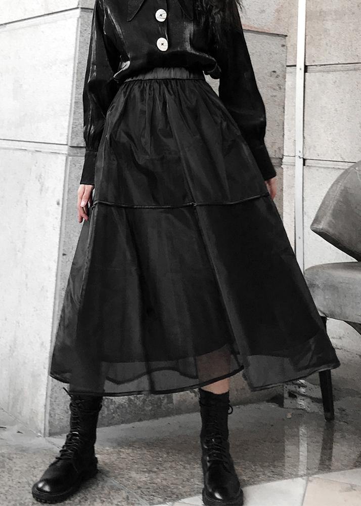 Chic Black tulle Patchwork A Line Skirts Summer - bagstylebliss