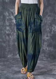 Chic Blackish Green Oversized Tie Dye Pants Summer