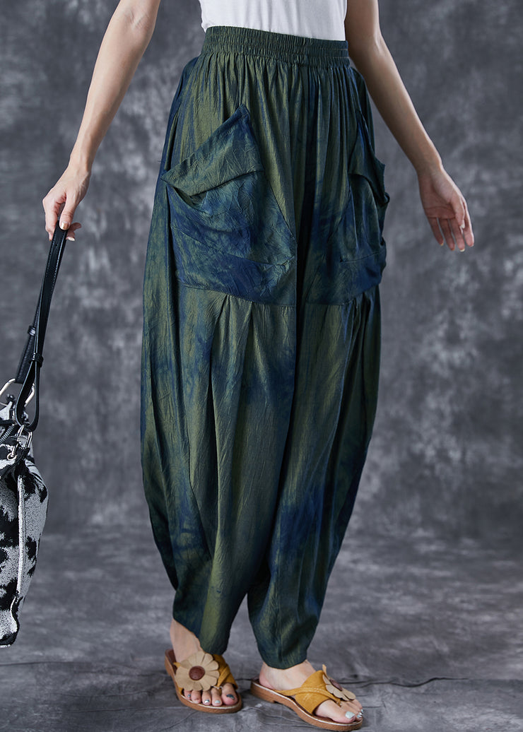 Chic Blackish Green Oversized Tie Dye Pants Summer