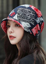 Chic Coffee Print Patchwork Short Eave Boonie Hat