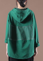 Chic Green Casual Loose Sweatshirts Top - bagstylebliss