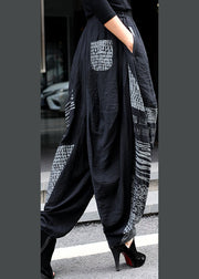 Chic Grey asymmetrical design Pockets lantern Winter Pants