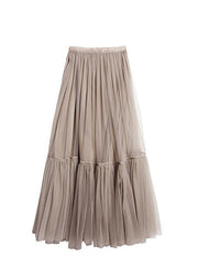 Chic Grey tulle Patchwork A Line Summer Skirts - bagstylebliss