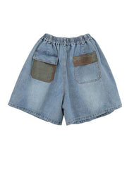 Chic Navy Cotton pockets hot pants  Pants Summer - bagstylebliss