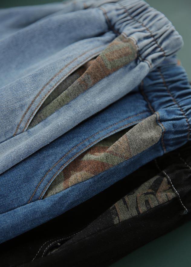 Chic Navy Cotton pockets hot pants  Pants Summer - bagstylebliss