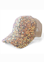 Chic Pink Sequins Breathable Baseball Cap Hat